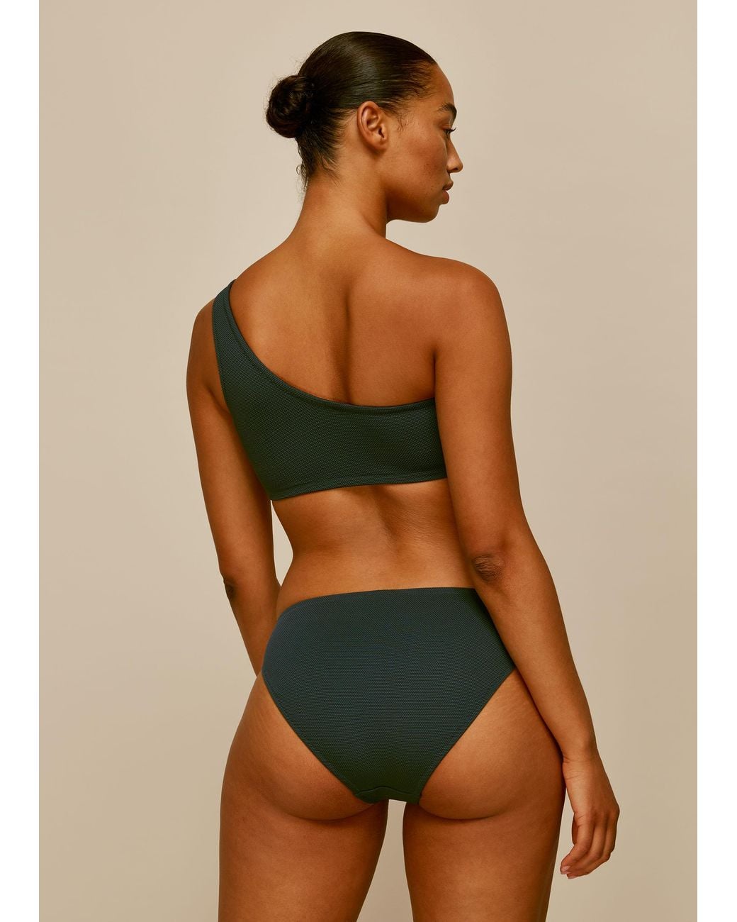 Whistles Green Textured Bikini Bottom