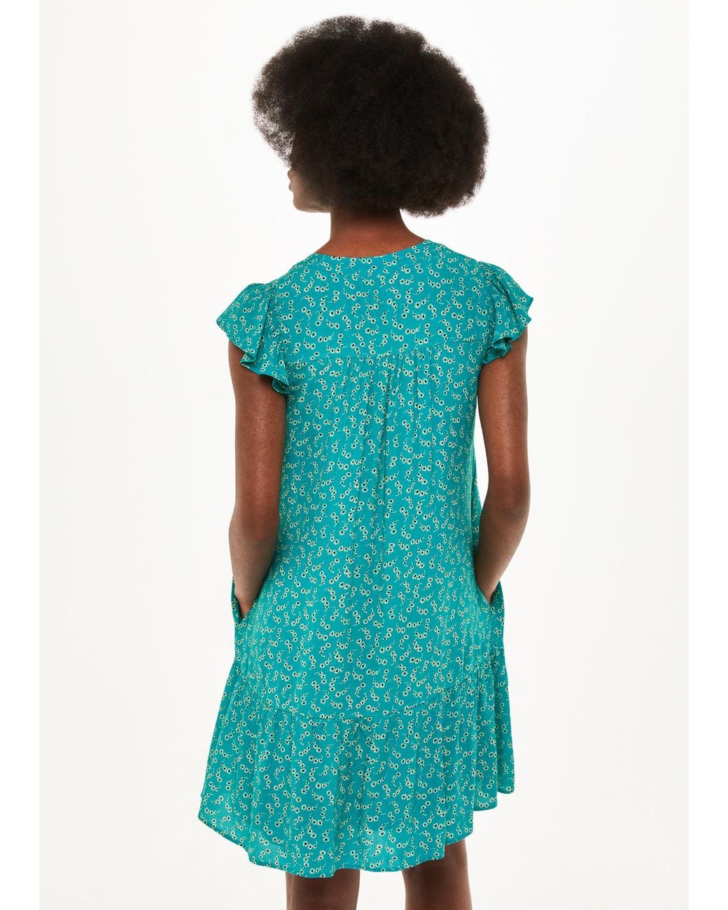 Whistles Blue Petite Floral Crescent Flippy Dress