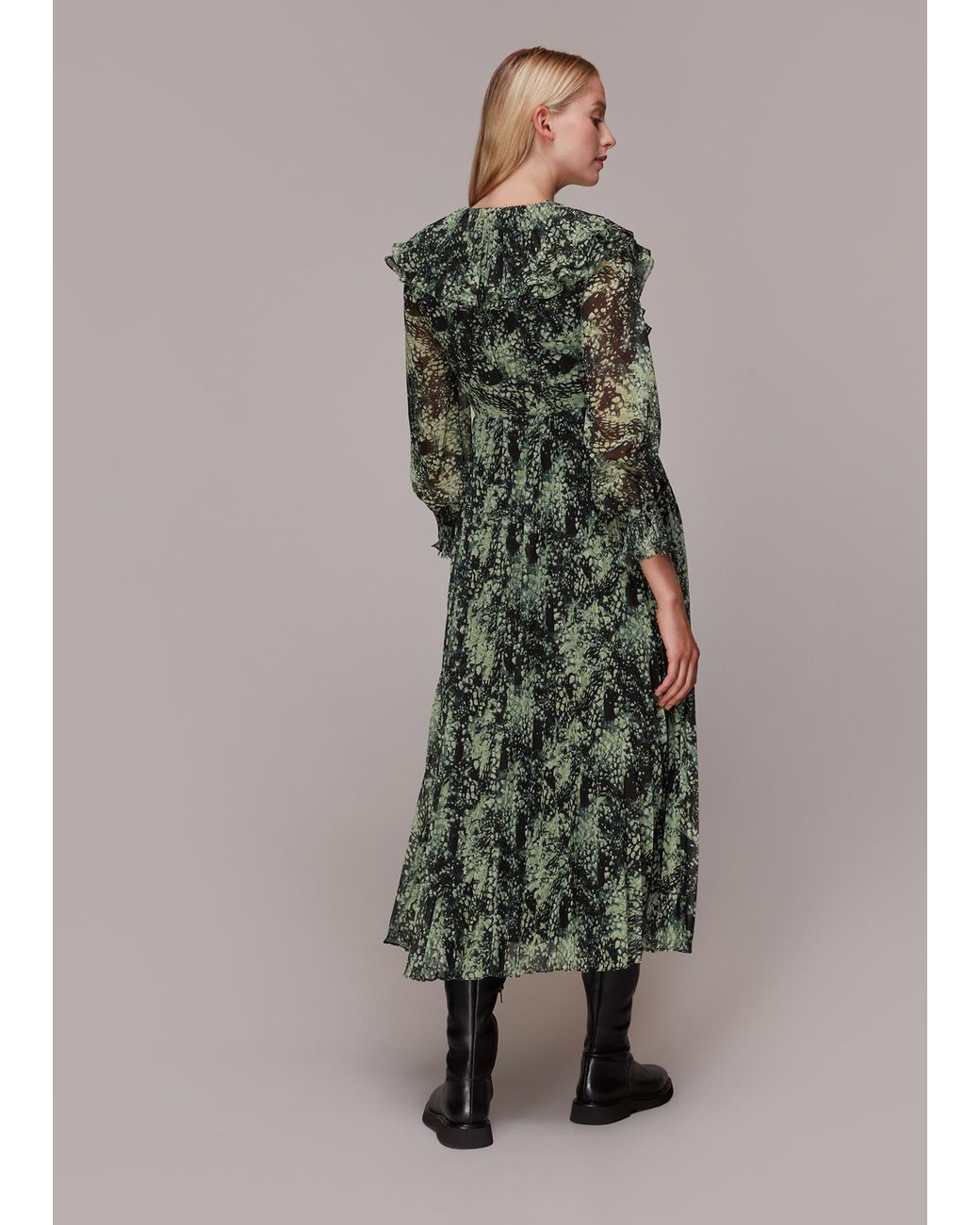 Whistles Multicolor Snow Flurry Printed Midi Dress