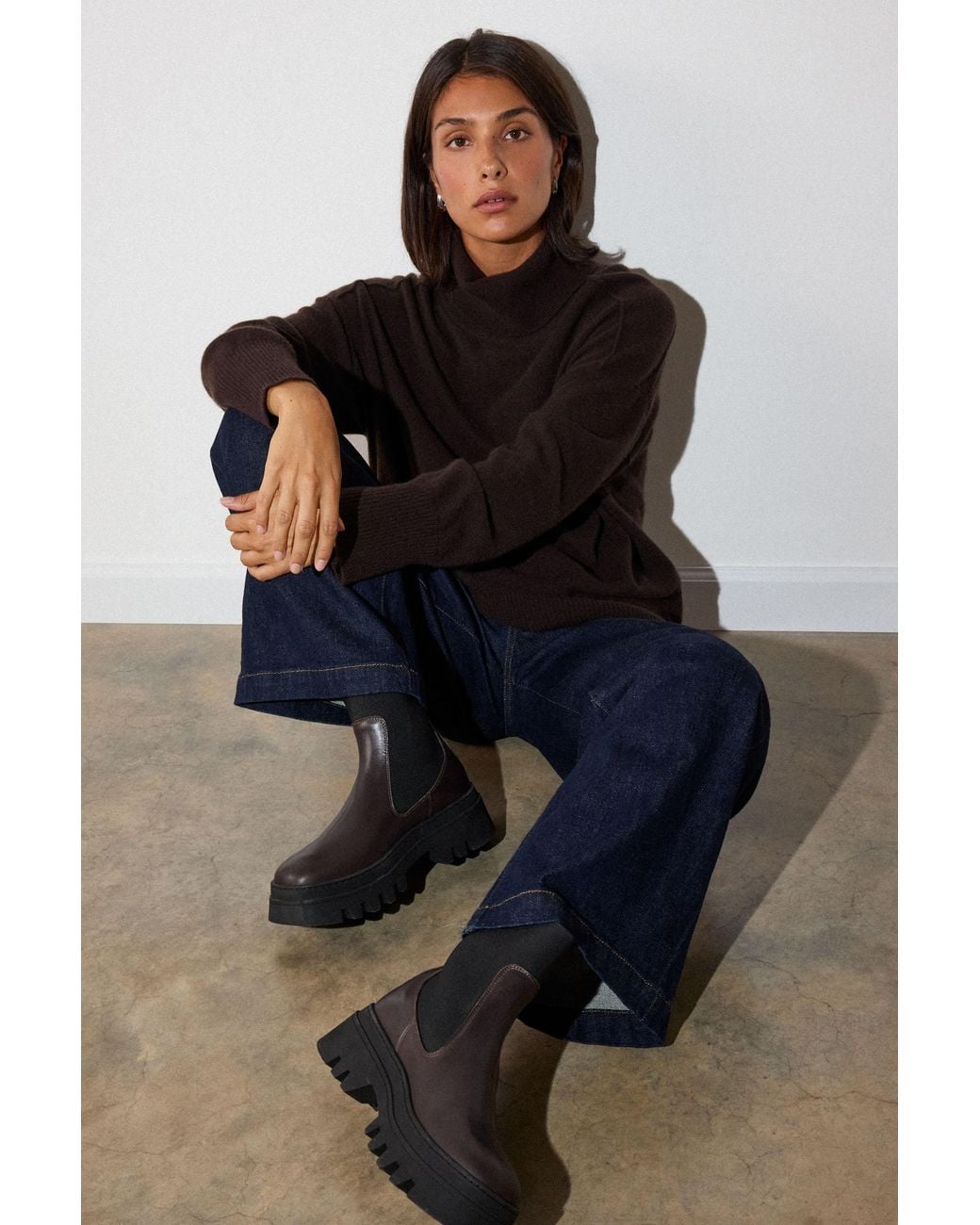 Whistles Brown Hatton Chunky Chelsea Boot