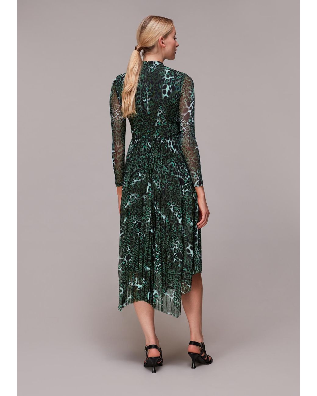 Whistles Multicolor Night Cat Pleated Mesh Dress