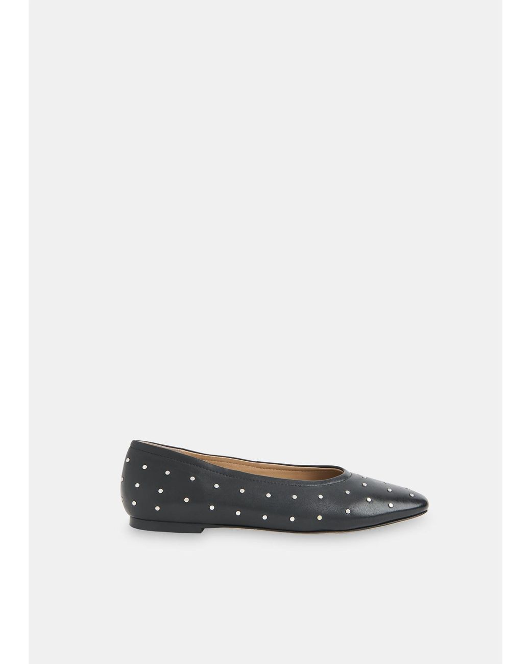 Whistles Natural Karina Studded Ballet Pump