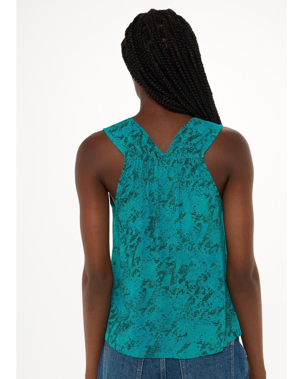 Whistles Blue Diagonal Snake Vest Top