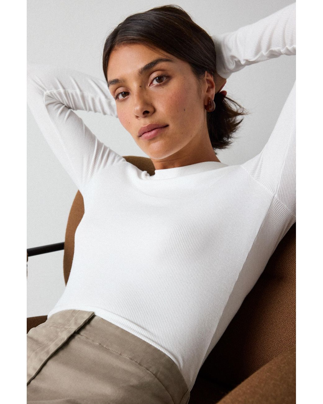 Whistles White Essential Ribbed Crew