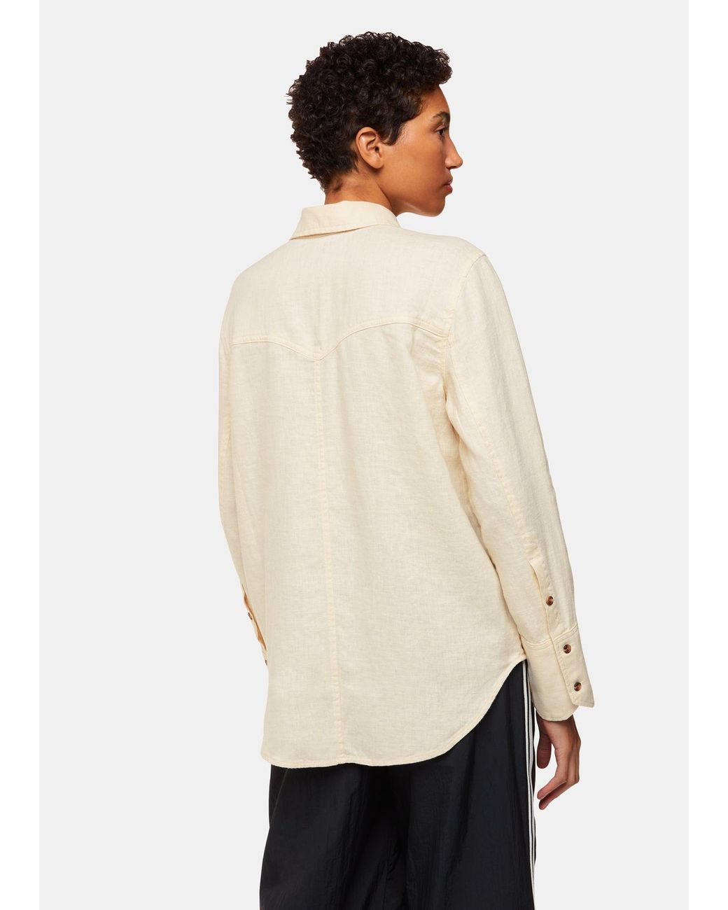 Whistles White Linen Relaxed Fit Shirt