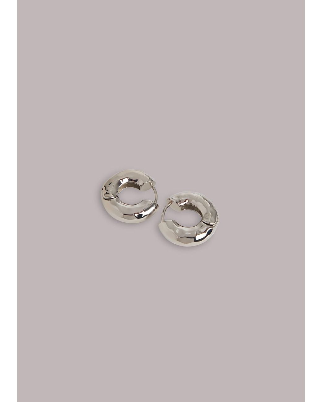 Whistles Metallic Textured Huggie Hoop