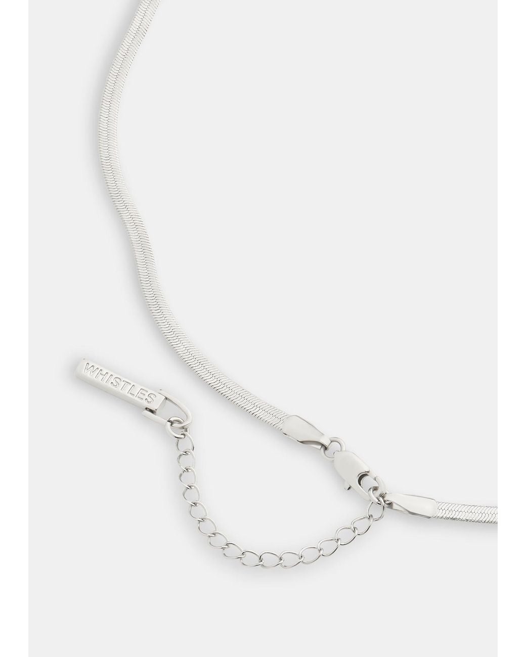 Whistles White Flat Snake Chain Necklace