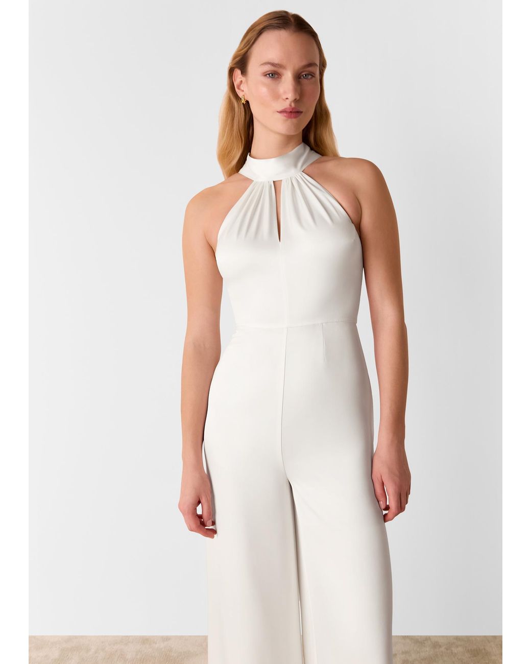 Whistles White Halterneck Bridal Jumpsuit