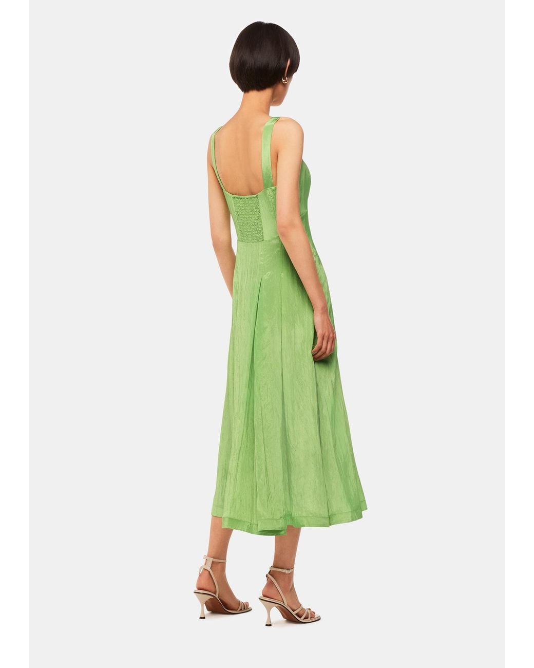 Whistles Green Kori Midi Dress