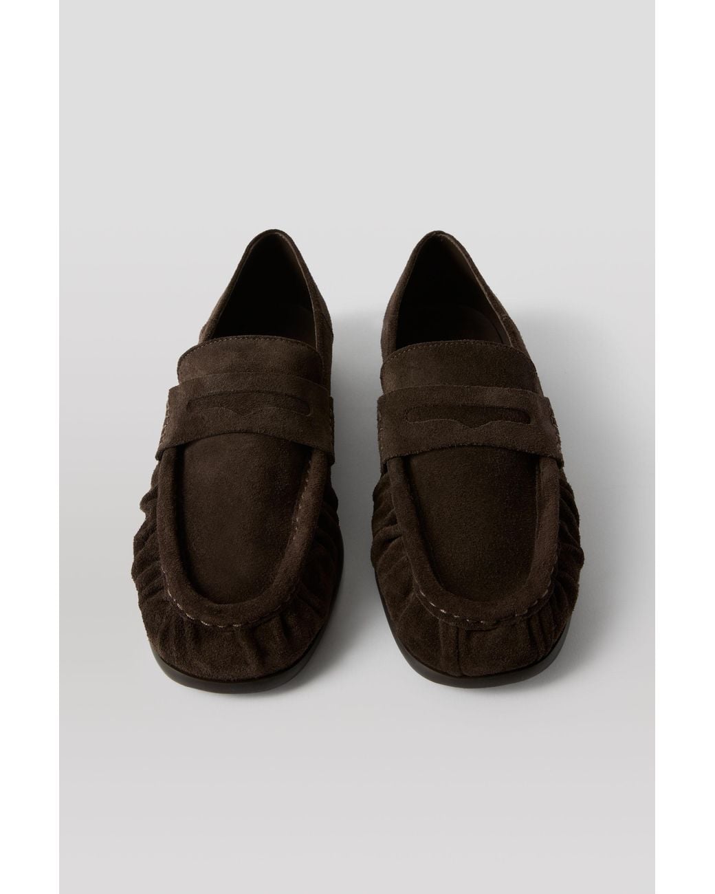 Whistles Blue Soft Suede Ruched Loafer