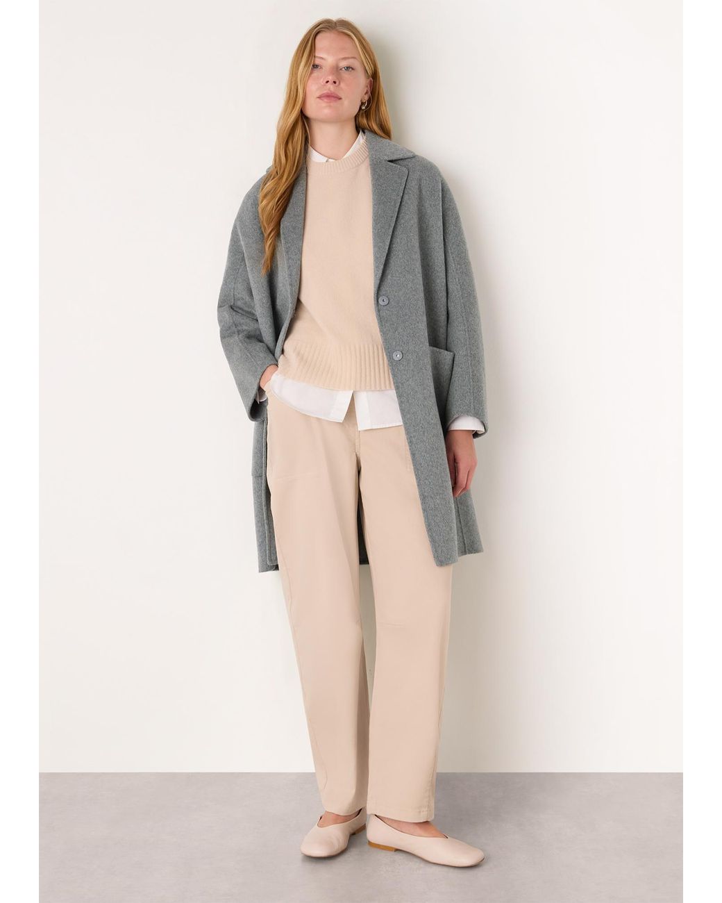 Whistles Natural Cassie Double Face Pocket Coat