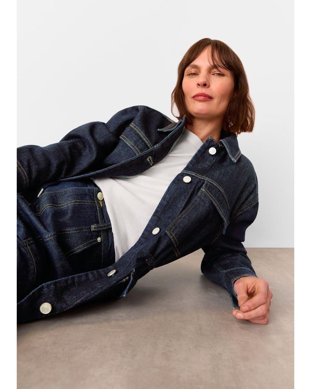 Whistles Blue Drawstring Waist Jacket