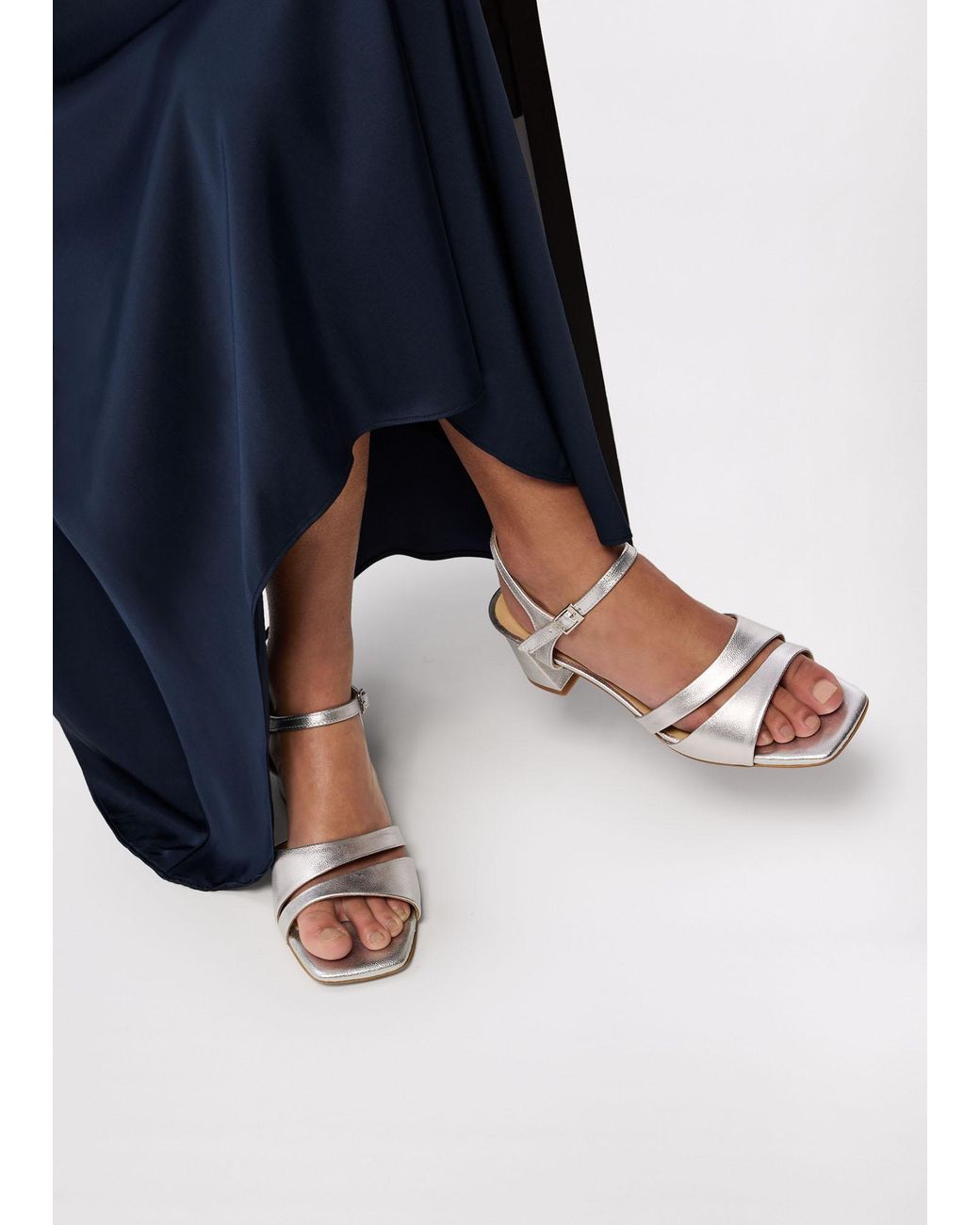 Whistles White Cutout Block Heel Sandal