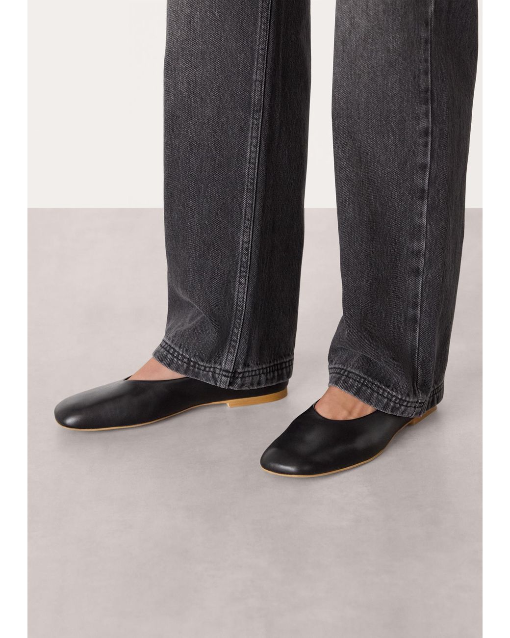 Whistles Black Clean Ballet Pump