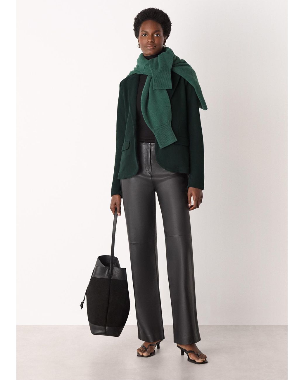 Whistles Green Slim Jersey Jacket