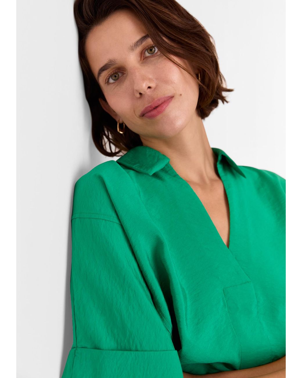 Whistles Green Sasha Relaxed Shirt
