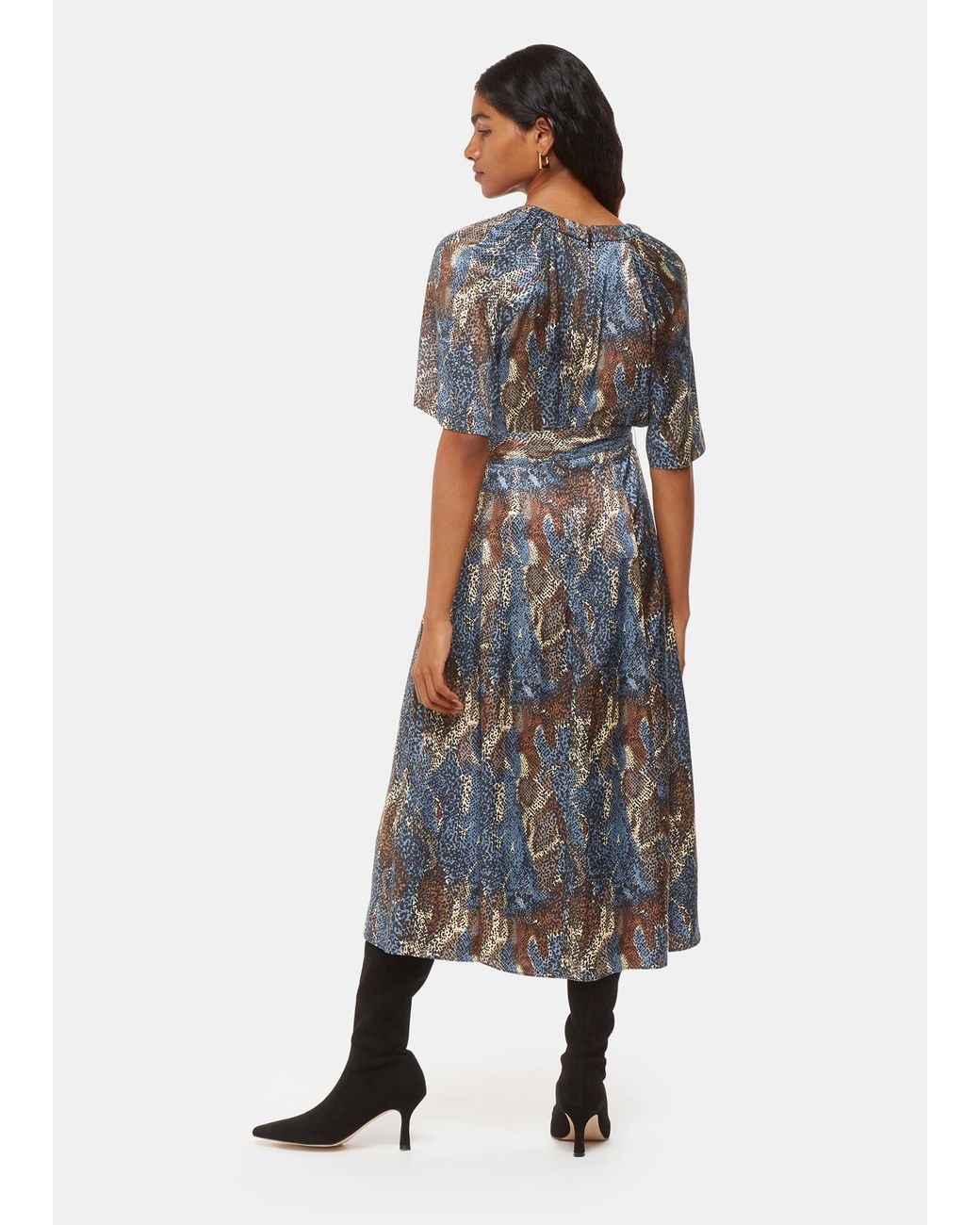 Whistles Multicolor Petite Marlow Dashed Snake Dress