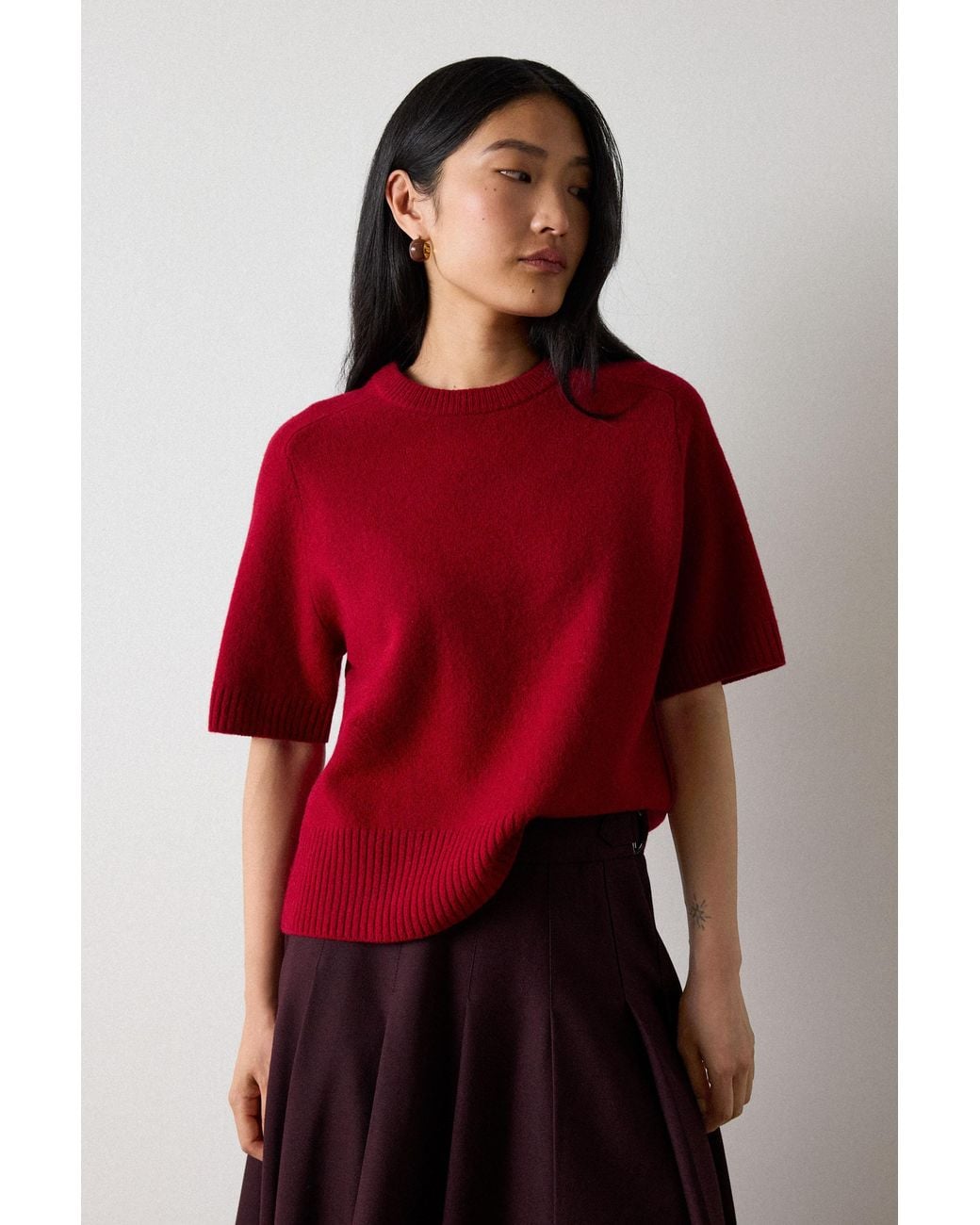 Whistles Red Wool Knitted Tee