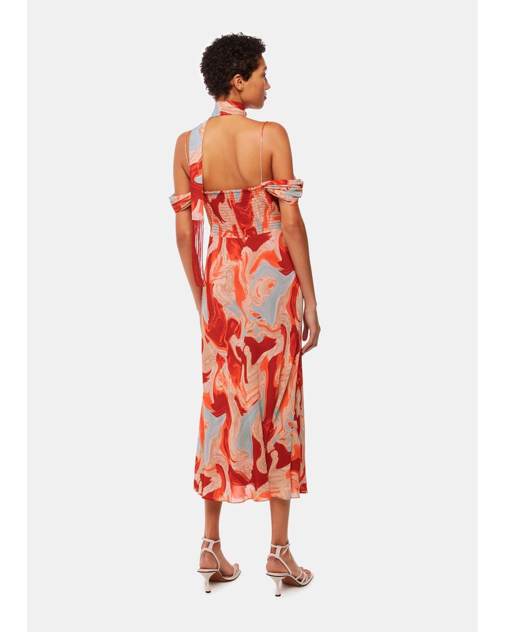 Whistles Red Marble Print Dress