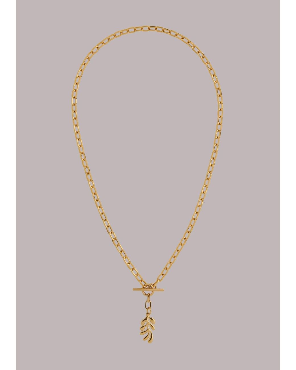 Whistles Black Leaf Chain Necklace