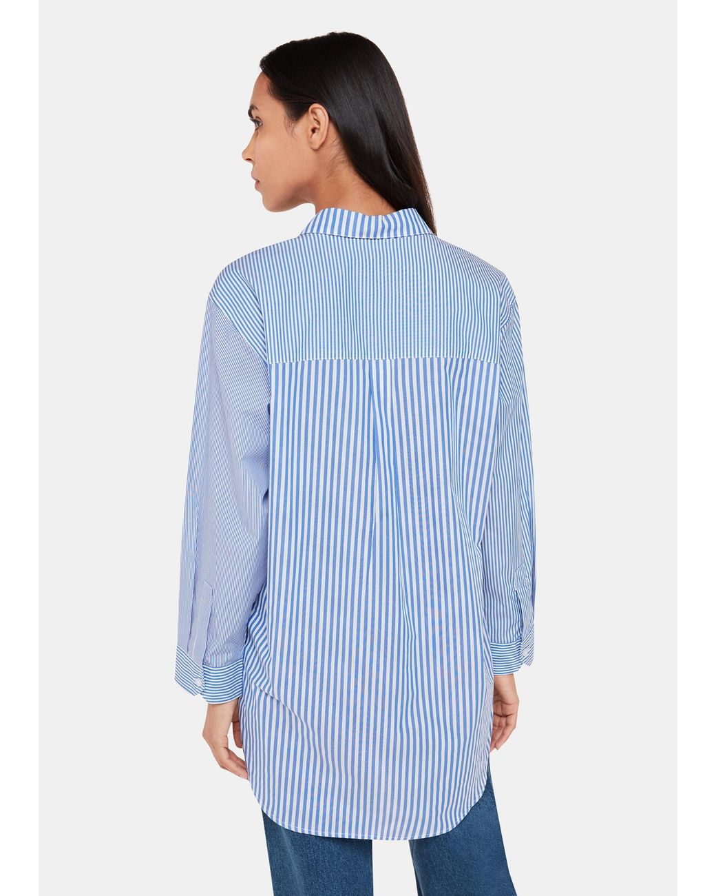 Whistles Blue Millie Stripe Oversized Shirt