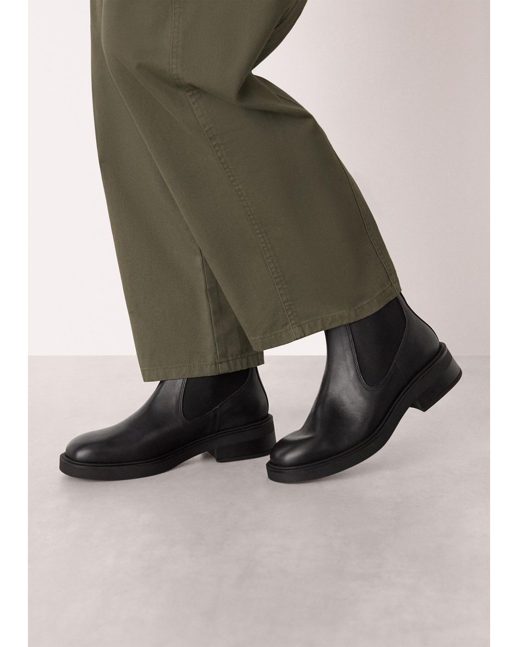 Whistles Black Elasticated Chelsea Boot