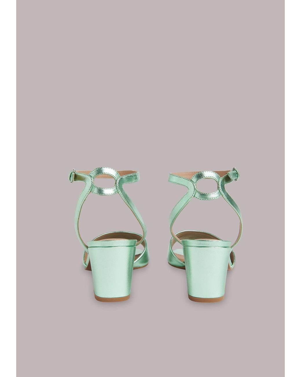 Whistles Green Emerson Block Heel Sandal