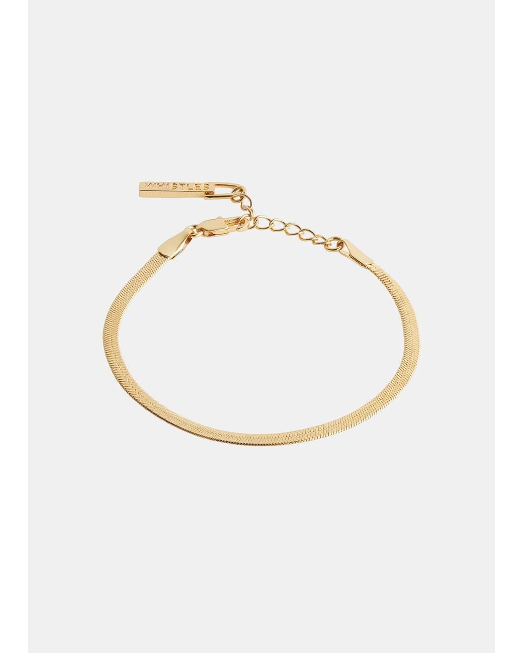 Whistles White Flat Snake Chain Bracelet