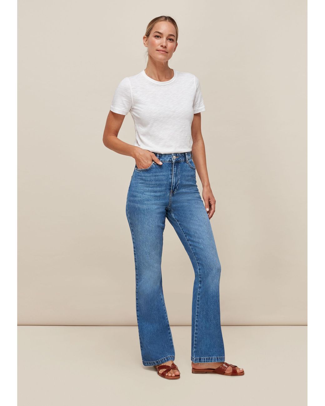 Whistles Blue Authentic Flared Jean