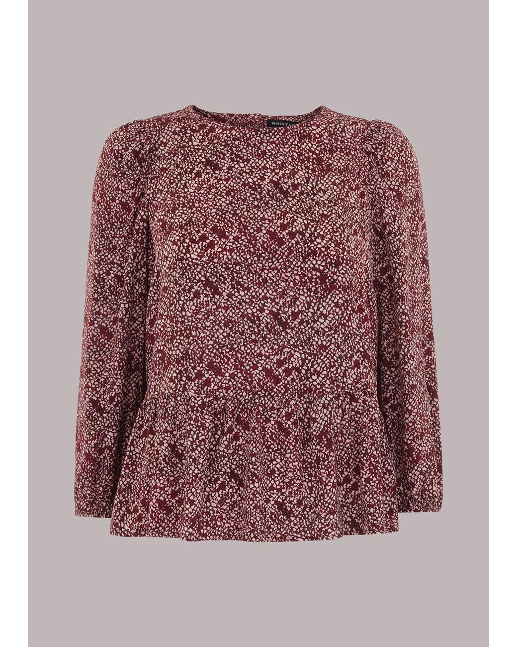 Whistles Multicolor Rough Weave Cut Out Peplum Top