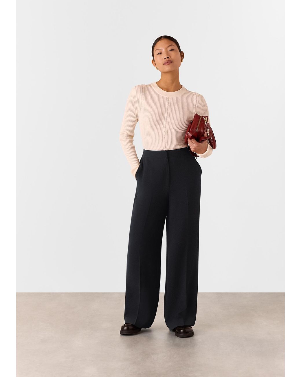 Whistles Blue Petite Ultimate Crepe Trouser