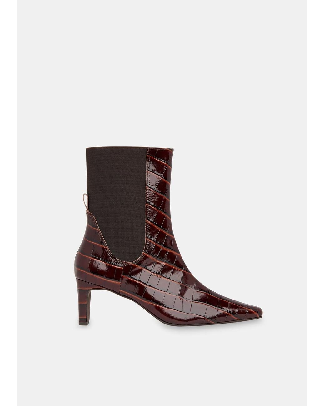 Whistles Purple Darla Croc Heeled Boot