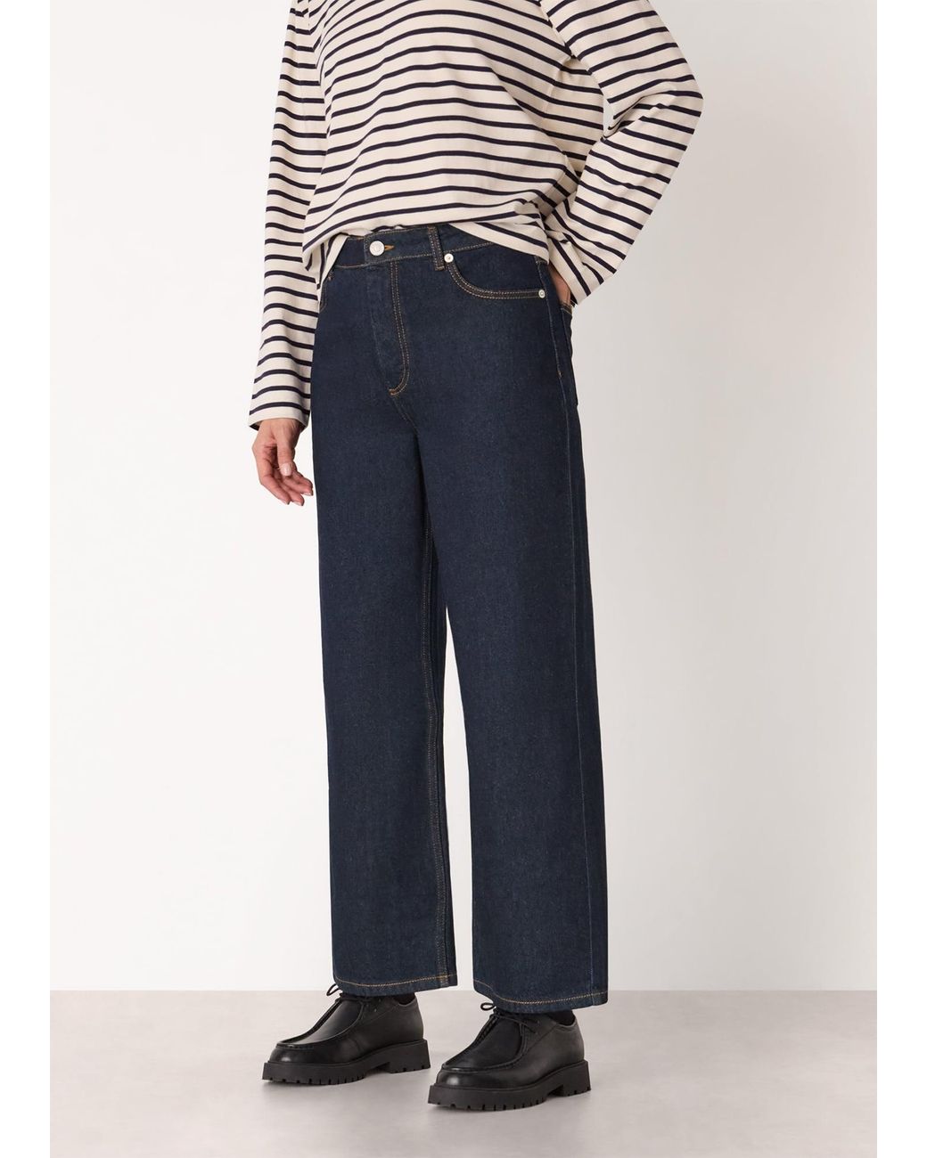 Whistles Blue Straight Ankle Length Jean