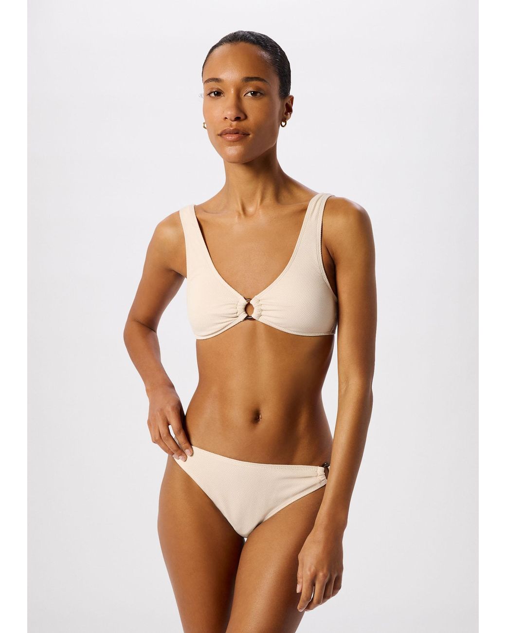Whistles Brown Ring Detail Bikini Bottom