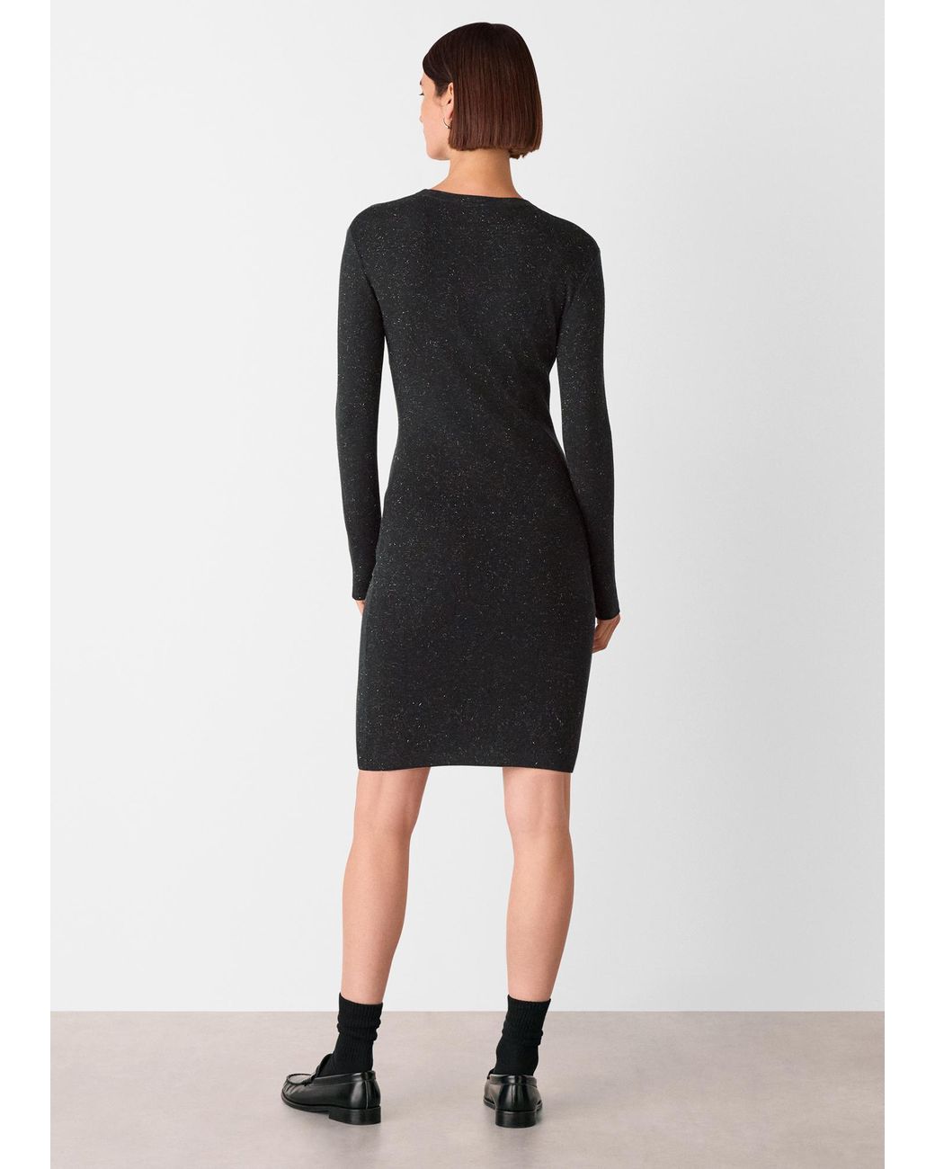 Whistles Annie Sparkle Short Knit Dress in Black | Lyst UK Whistles Annie Sparkle Short Knit Dress in Black | Lyst UK