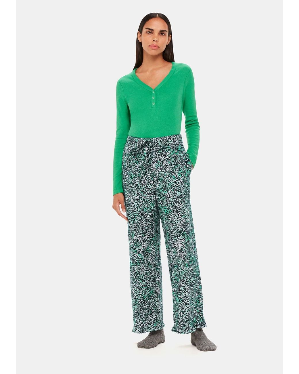 Whistles Green Animal Pyjama Trouser