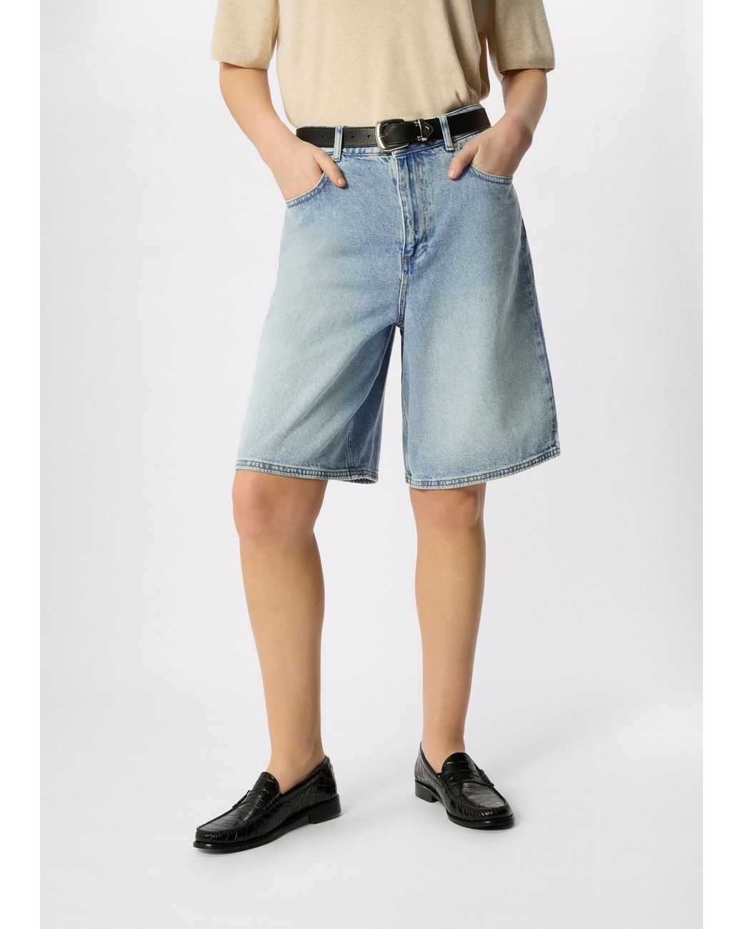 Whistles Blue Authentic Knee Length Short