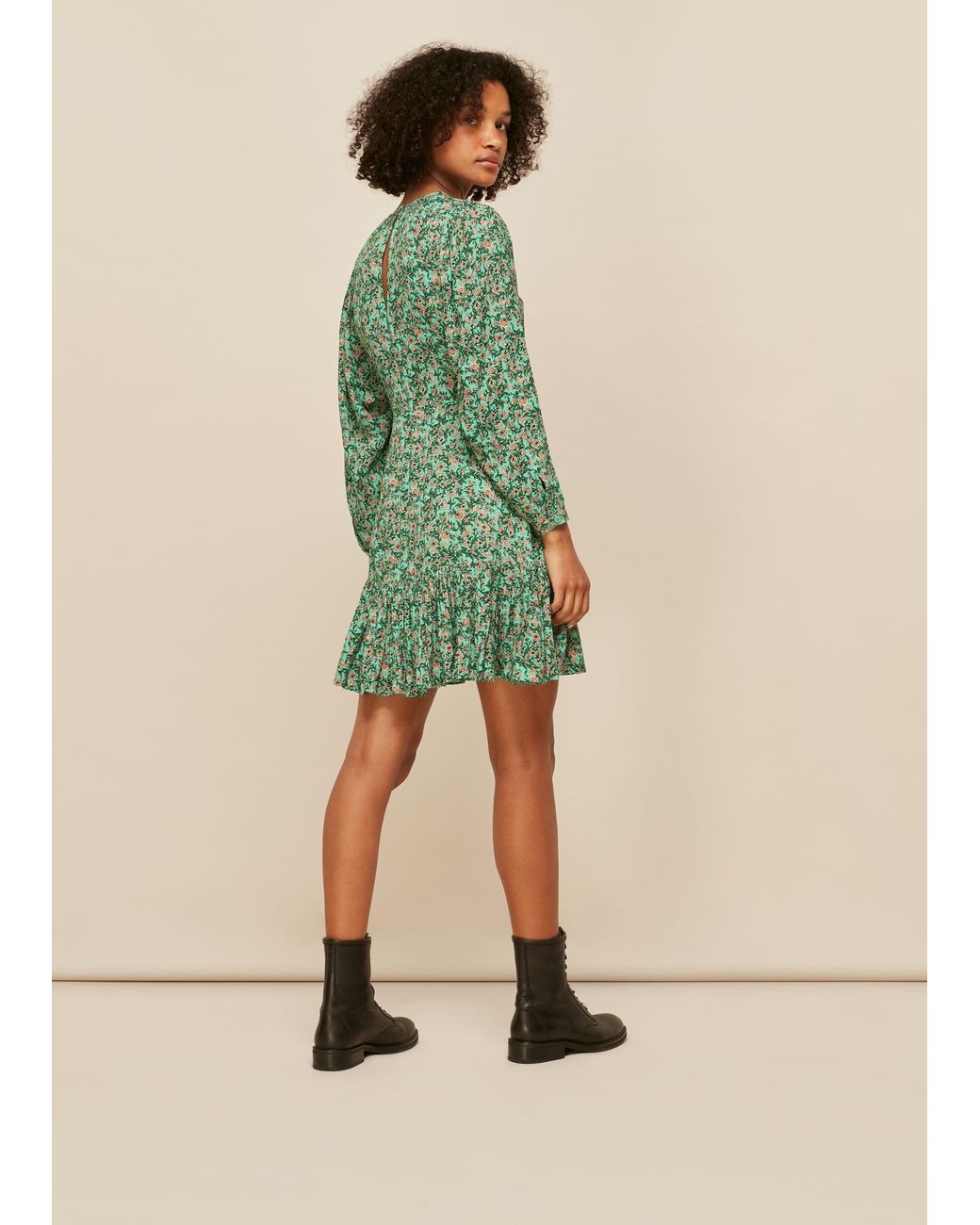 Whistles Green Heath Floral Print Dress