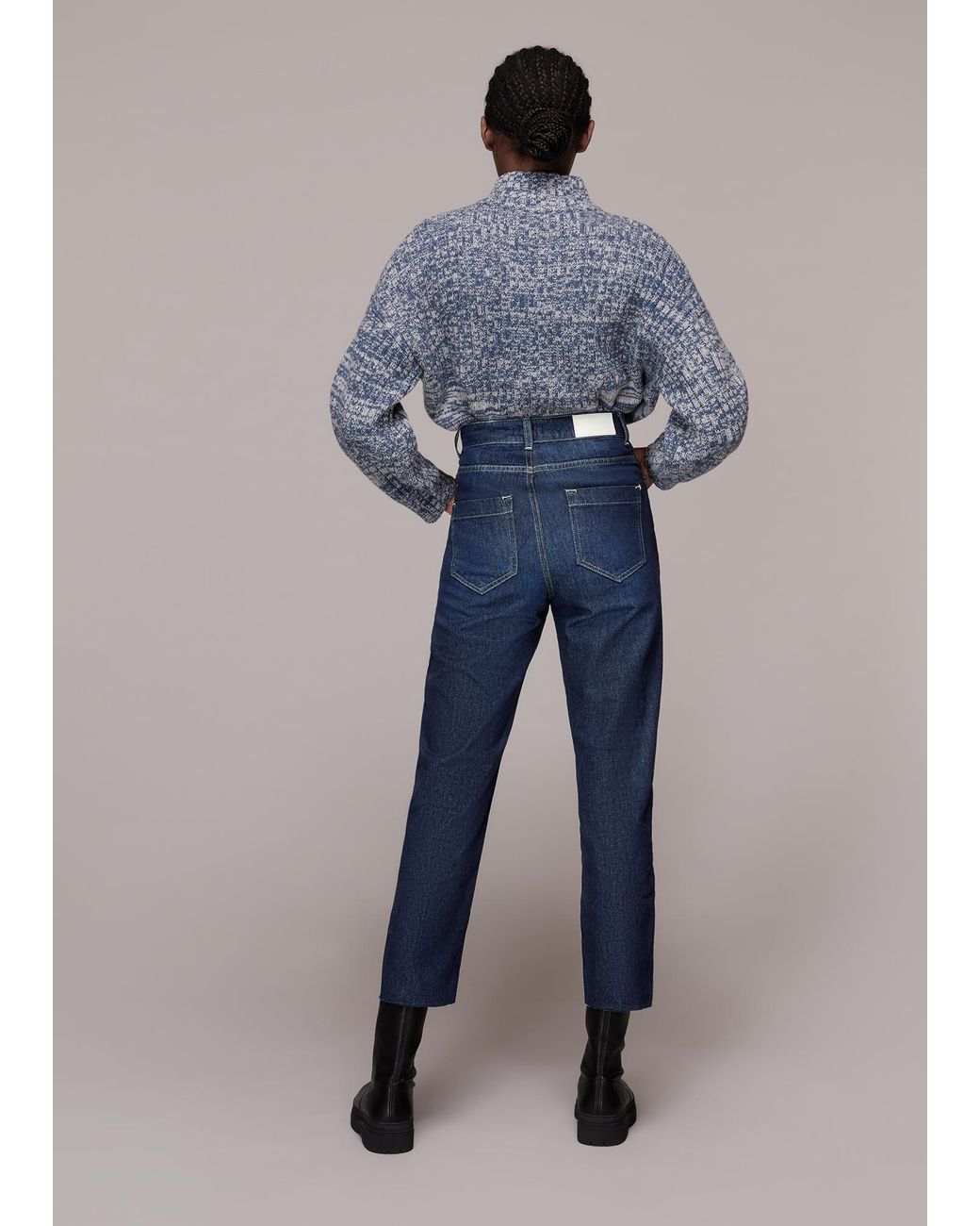 Whistles Blue Authentic Slim Fray Jean