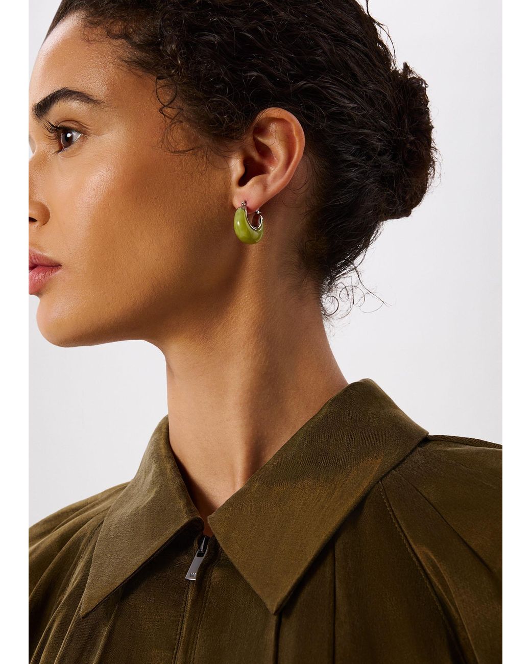 Whistles Blue Curved Earring