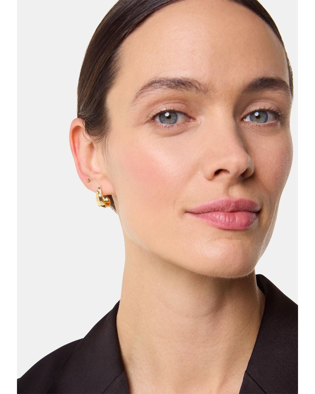 Whistles White Diamante Mini Curved Earring