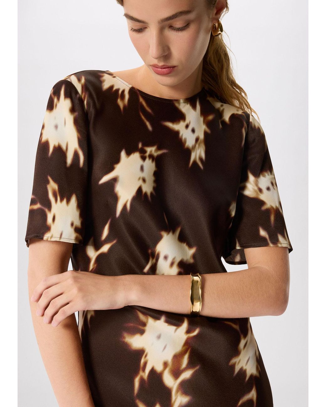 Whistles White Shadow Floral Midi Dress