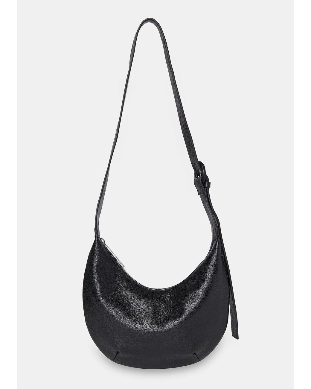 Whistles Black Small Sia Curved Crossbody Bag