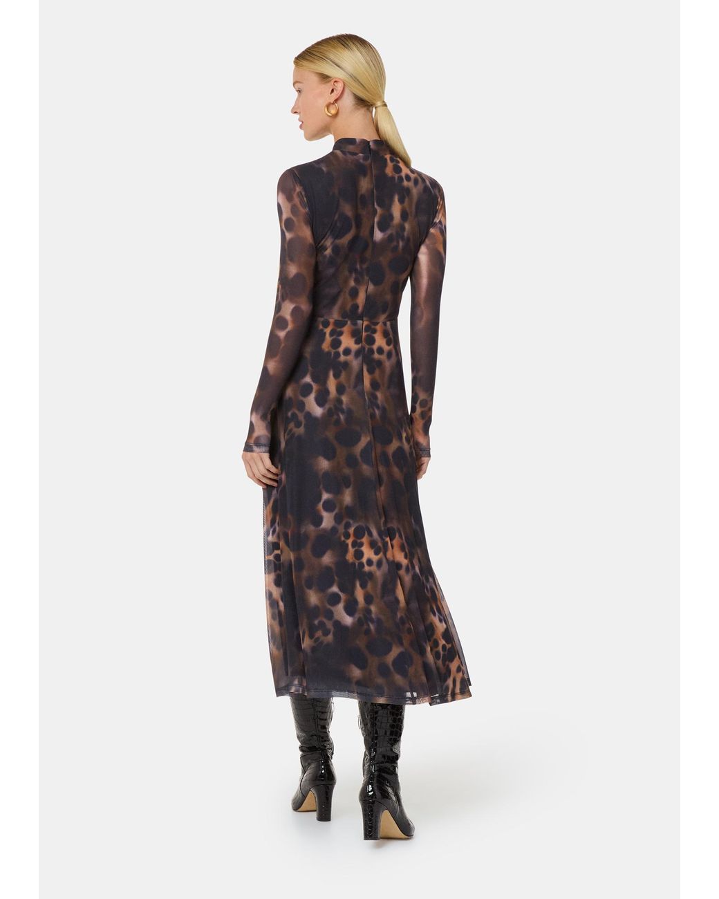 Whistles White Misty Leopard Mesh Dress