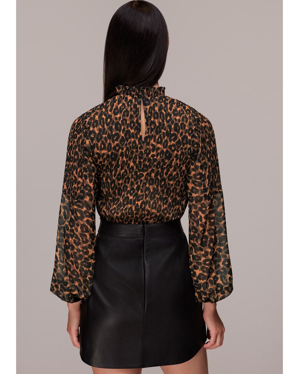 Whistles Multicolor Classic Leopard Plisse Top