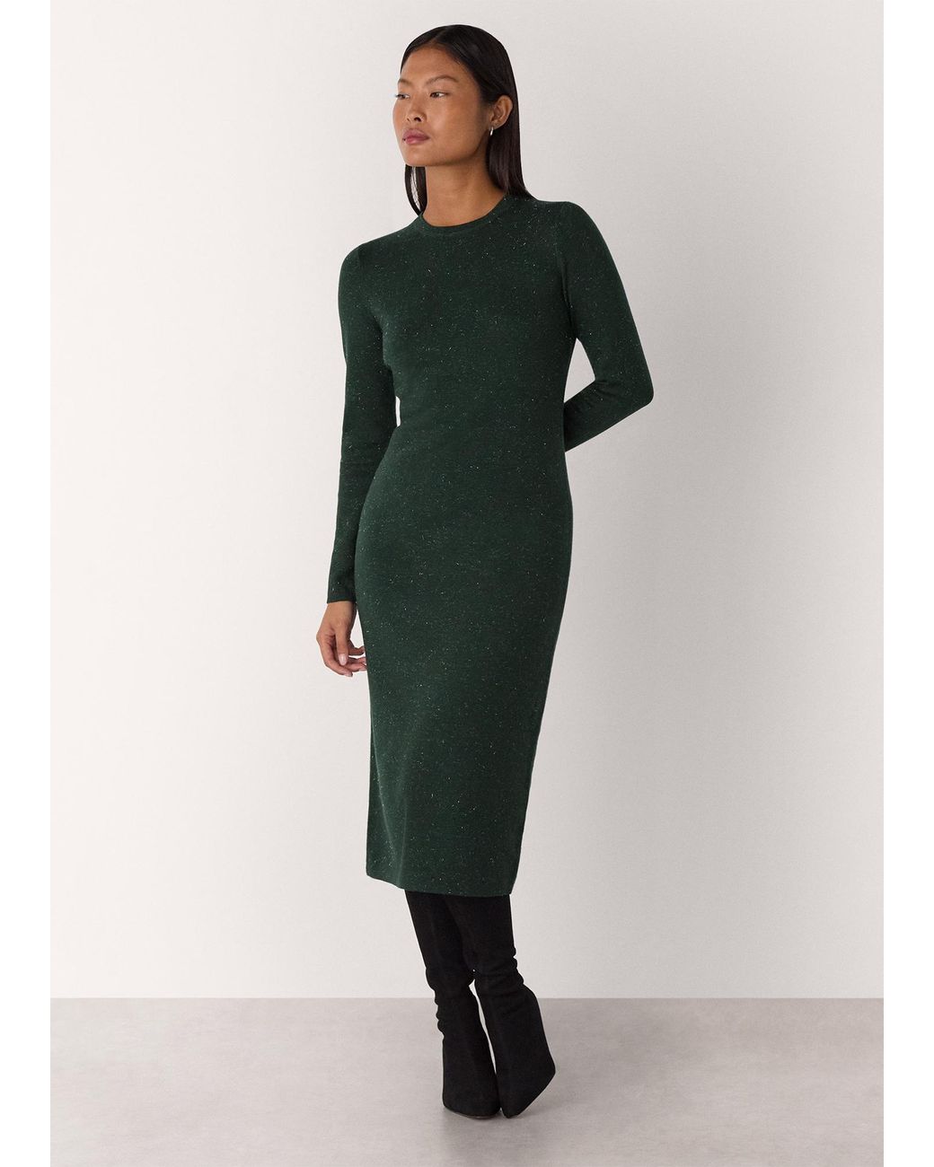 Whistles Black Petite Annie Sparkle Knit Dress