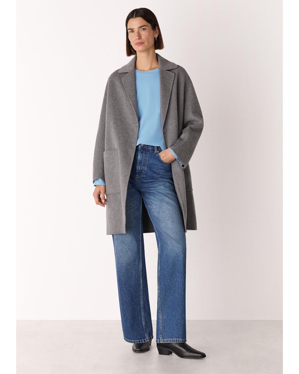 Whistles Blue Relaxed Long Sleeve Tee