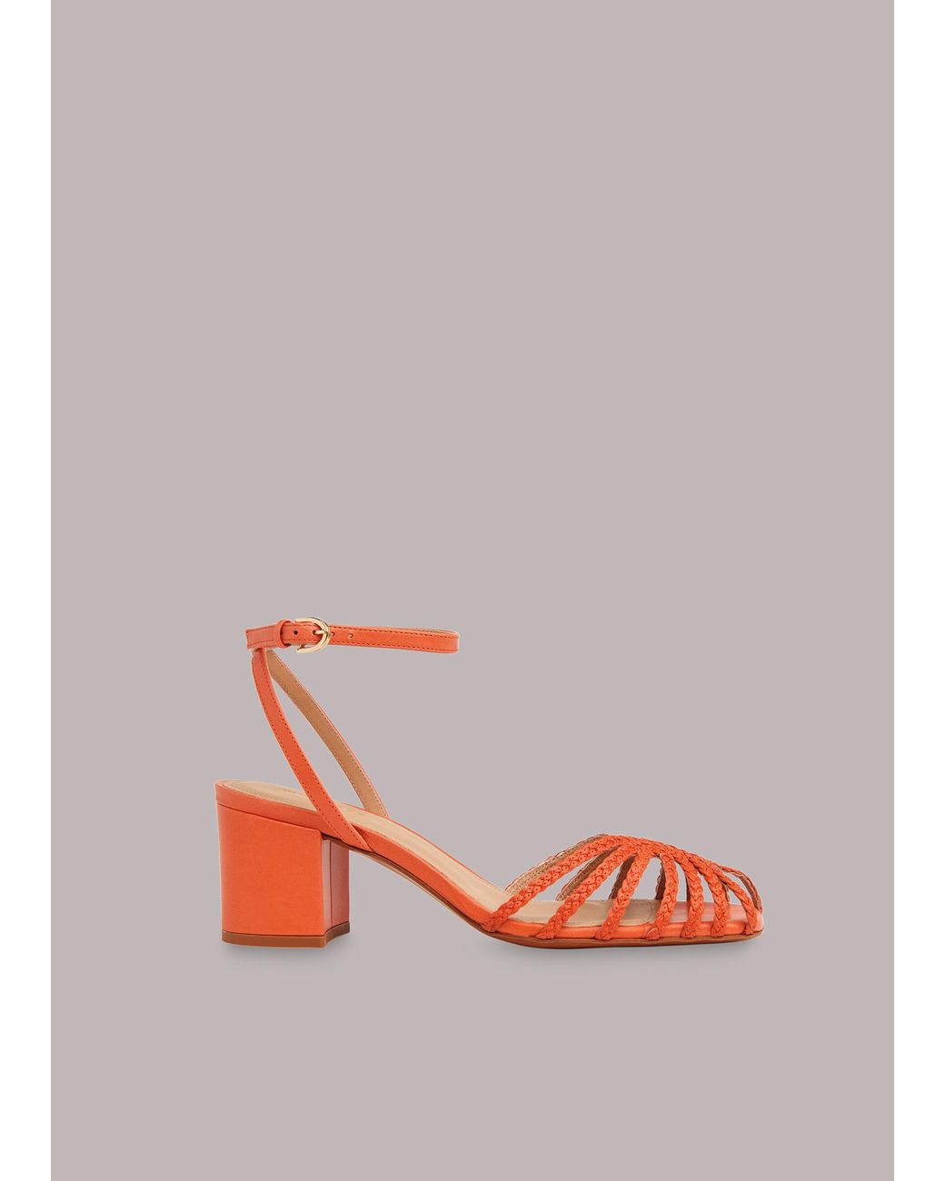 Whistles Pink Blakely Plaited Heel Sandal