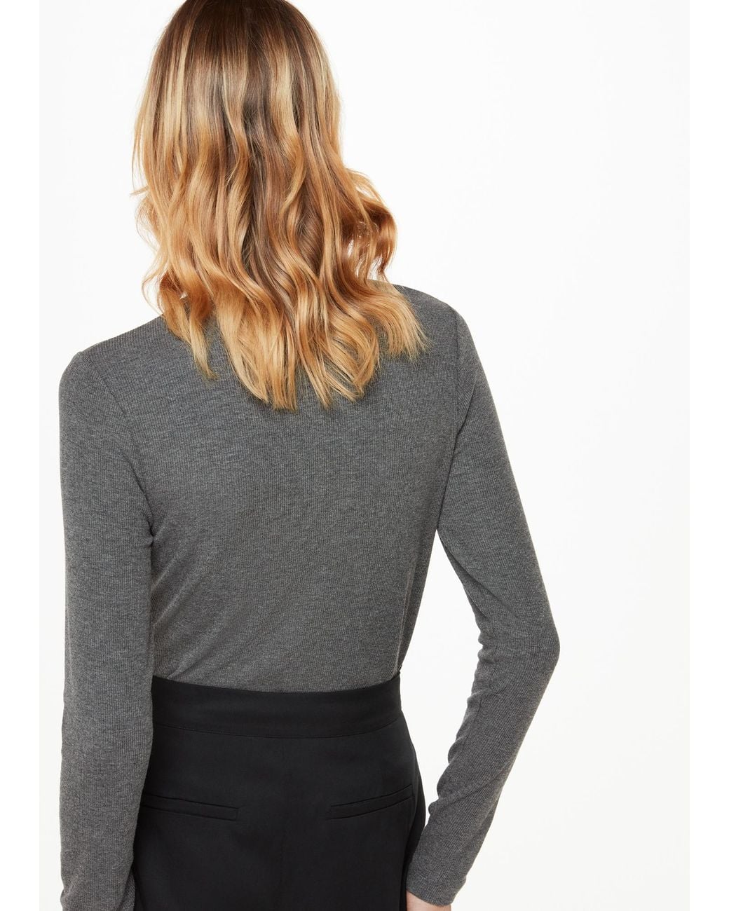 Whistles Gray Essential Ribbed Polo