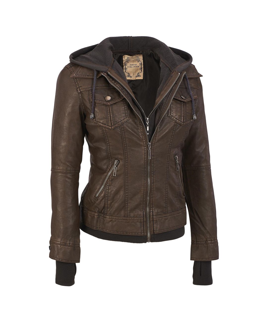Coalition la top faux leather jacket